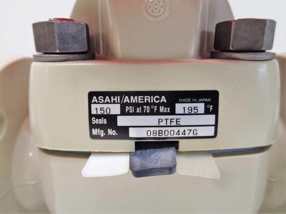 Asahi 1-1/2" Flanged Diaphragm 14 Valve, PP Body, PTFE Seals, 1466015